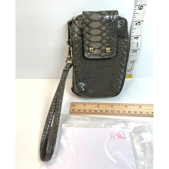 Snake Print Faux Leather Wristlet Wallet With Multiple Compartments & Zipper Clo - Picture 6 of 6